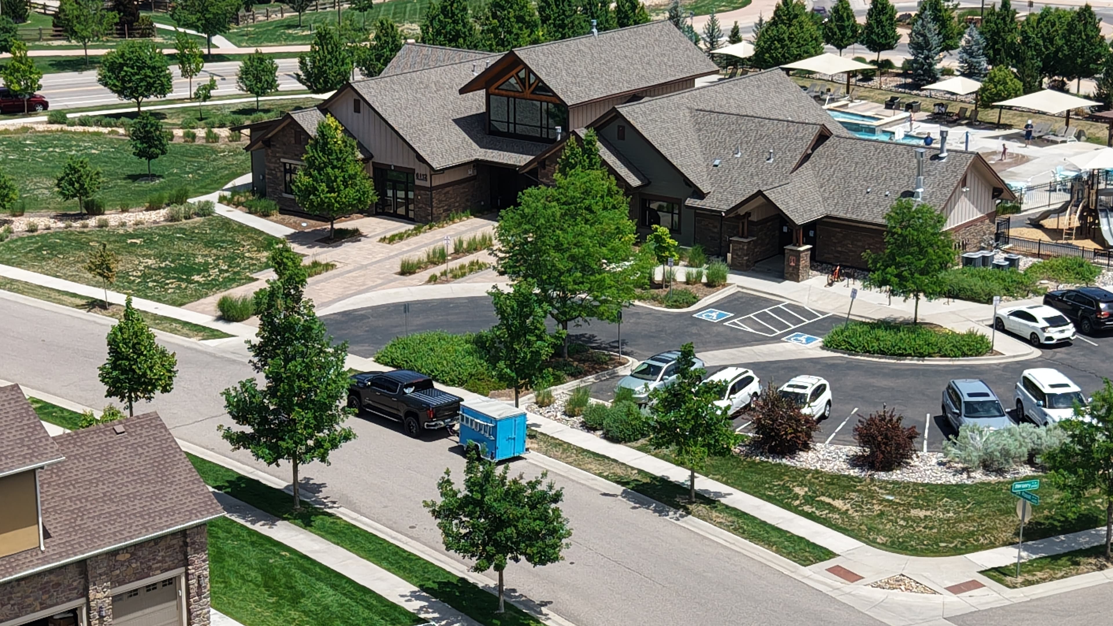 Aerial view of a Cheyenne area property maintained by Above & Beyond Janitorial Services